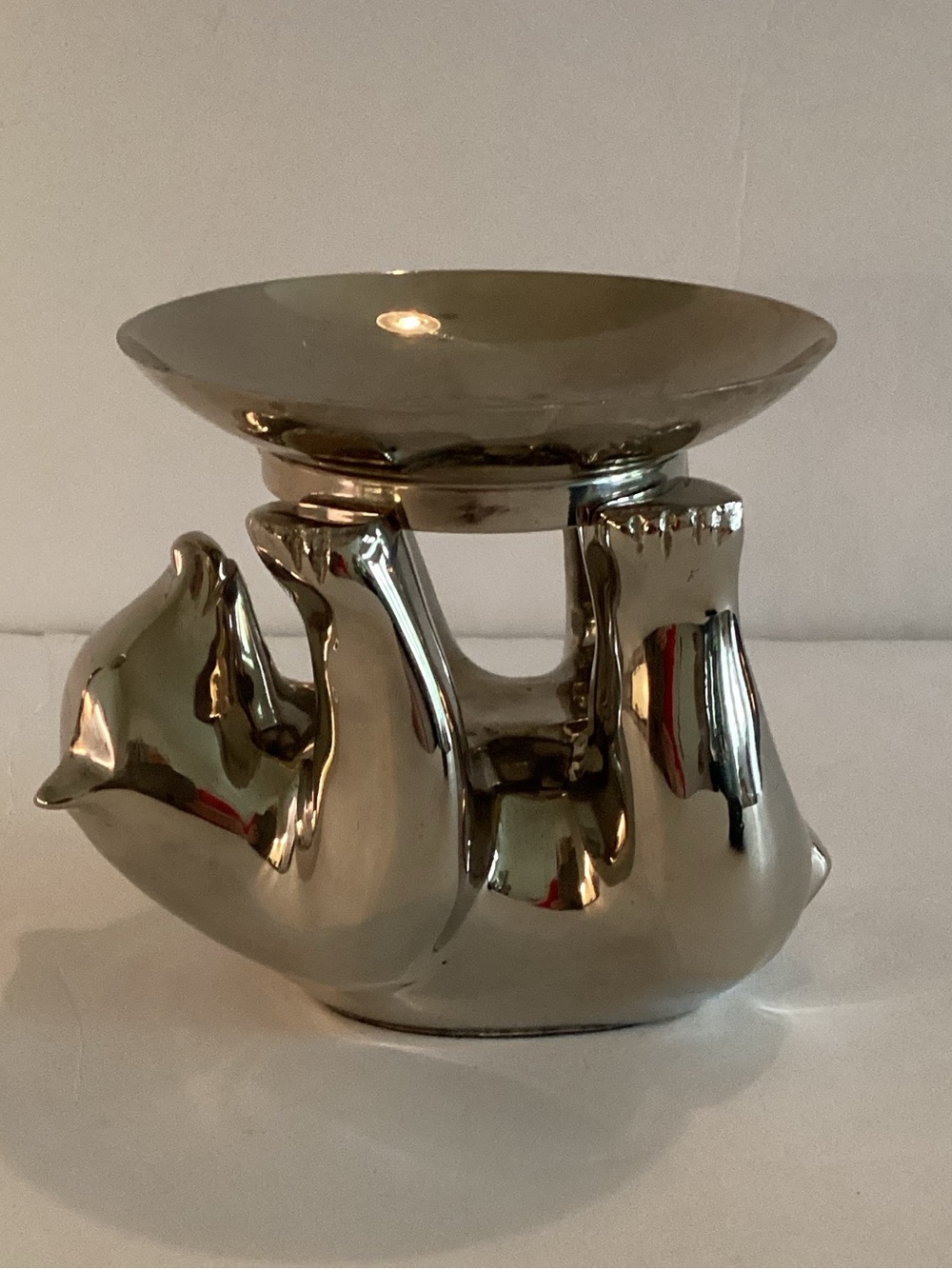 Vintage Restoration Hardware Polar Bear Candle Holder Silver Plate